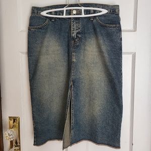 Club Monaco knee length jean skirt